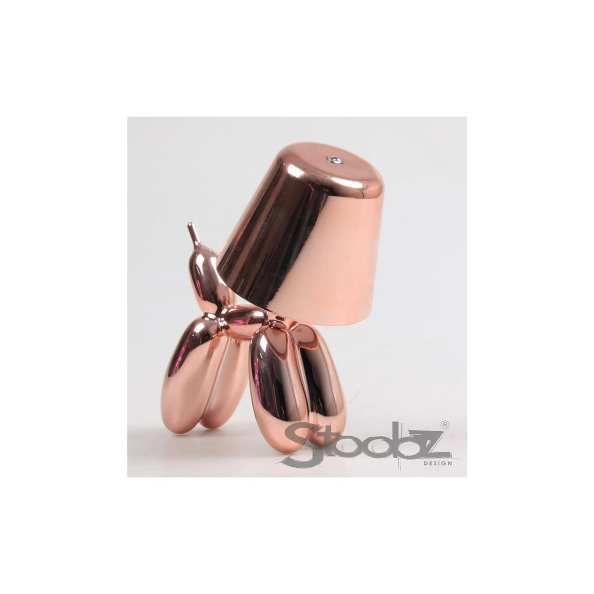 Stoobz design led tafellamp ballon hond verzilverd rose goud 16x10x18cm