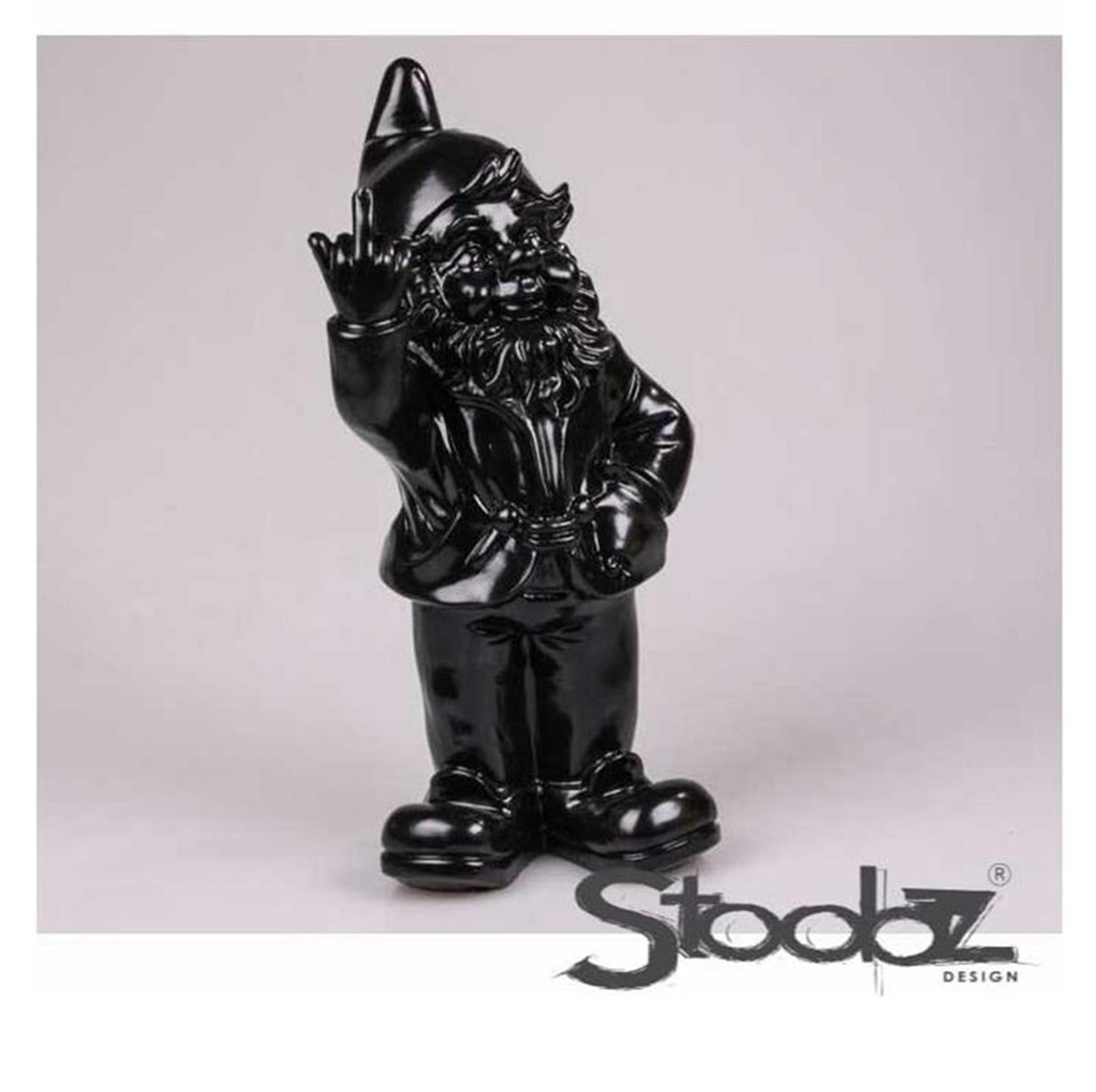 Stoobz design stoobz polystone beeld kabouter f*ck you zwart 10cm