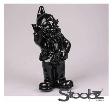 Stoobz design stoobz polystone beeld kabouter f*ck you zwart 10cm