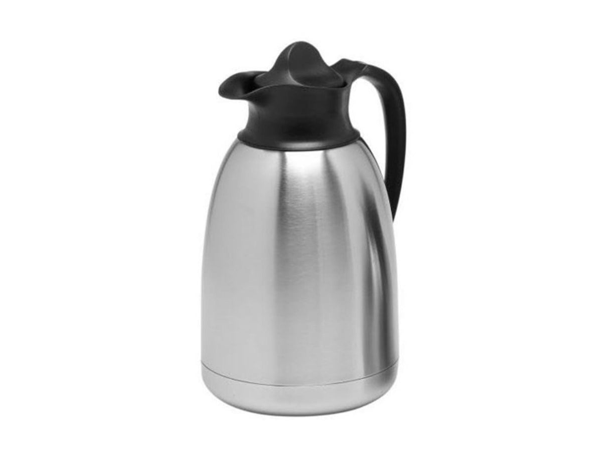 Cater-Profi Isolierkanne Edelstahl 1,5l mit schwarzem Schraubverschluss Thermoskanne