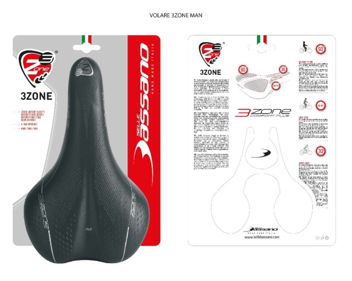Sattel Selle Bassano Volare M x33 Men - Schwarz