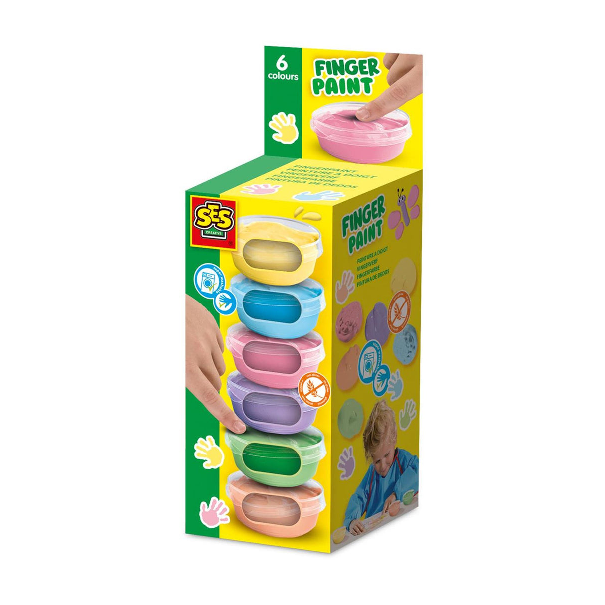 Ses Fingerfarbe Pastell 6 Farben x 45 ml