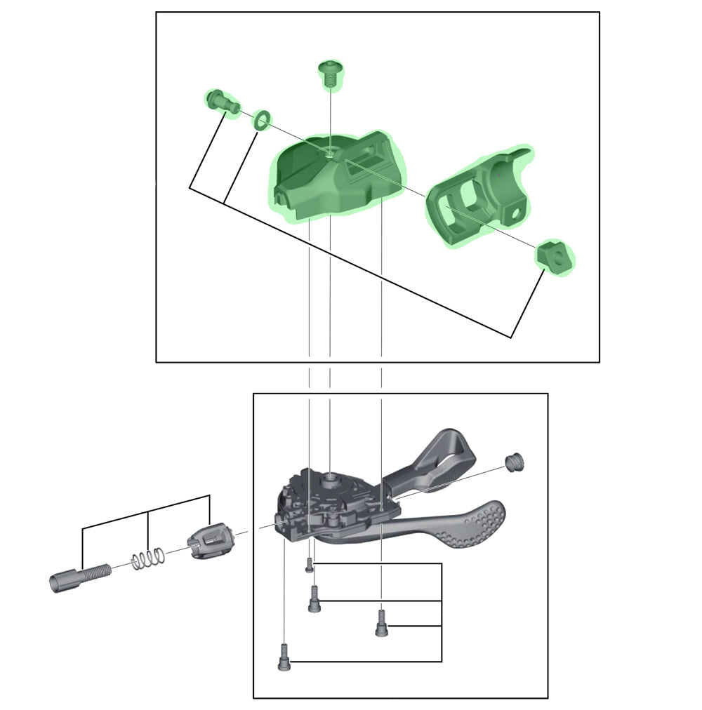Shimano Gehäusedeckel komplett für SL-M8000-I i-Spec II rechts