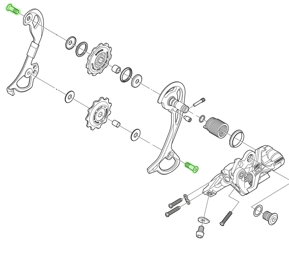 Shimano Umlenkrollenbolzen für rd-m610 m670 m772 m780