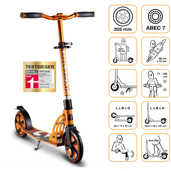 Sechs Grad 2-Rad-Stufenfußfußbremse Oranje Schwarz