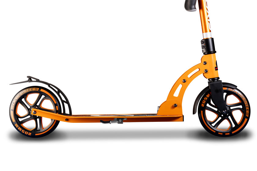 Sechs Grad 2-Rad-Stufenfußfußbremse Oranje Schwarz