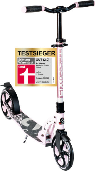 Sechs Grad 2-Rad-Stufenfaltfußbremse Pastell Pink Schwarz schwarz