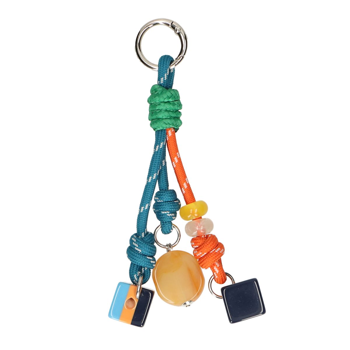 Jvdl bag charm oranje blauw met gekleurd blokje