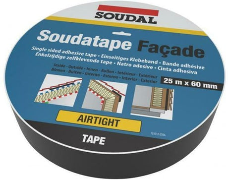 Soudal 125012 Soudatape Fassaden-Luftdichtband | 60 mm x 25 m – 125012