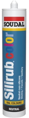 Soudal Silirub-Farbe | Silikondichtstoff | Seidengrau RAL 7044 | 300 ml – 116033