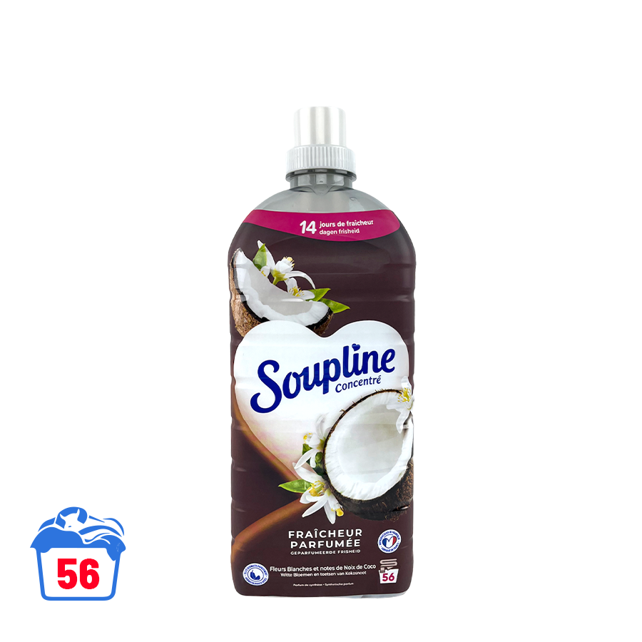 Soupline wasverzachter geparfumeerde frisheid witte bloemen en toetsen van kokosnoot 1200ml