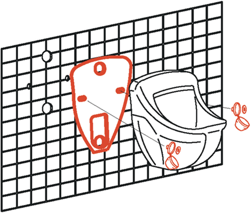 Cornat Elastikplatten-Montage-Urinal mit Ssur