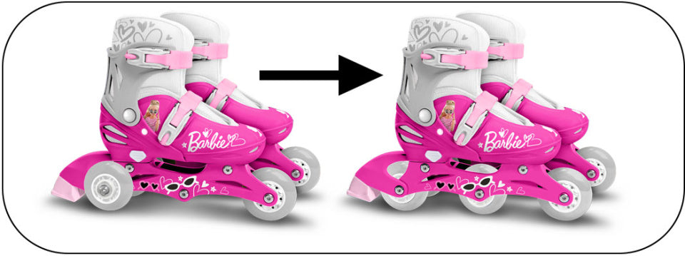 Mattel 2-in-1-Skates Hardboot Verstellbarer rosa Weiß Größe 27-30