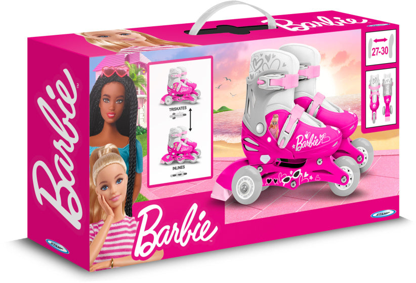 Mattel 2-in-1-Skates Hardboot Verstellbarer rosa Weiß Größe 27-30