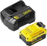 Stanley Fatmax V20 18-V-Starterkit-Ladegerät (gelb schwarz, Ladegerät (2 A) und Akku (4,0 Ah) im Lieferumfang enthalten)