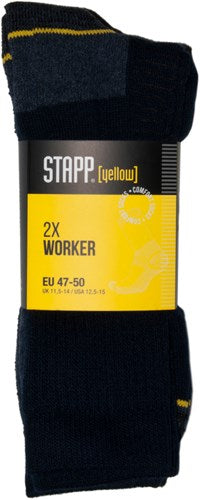 Stapp yellow worker 2-pack sokken 4415 | 699 zwart | maat 46 - 38.134.007.02