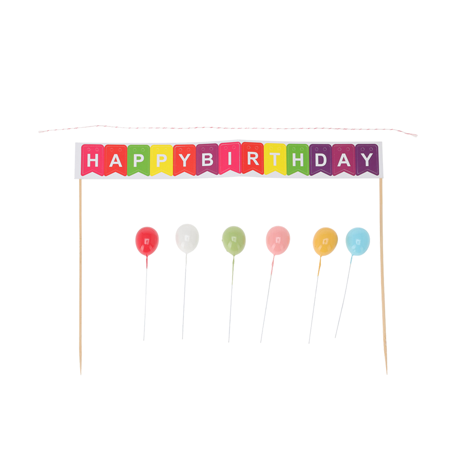 Taartdecoratie set verjaardag 24-delig