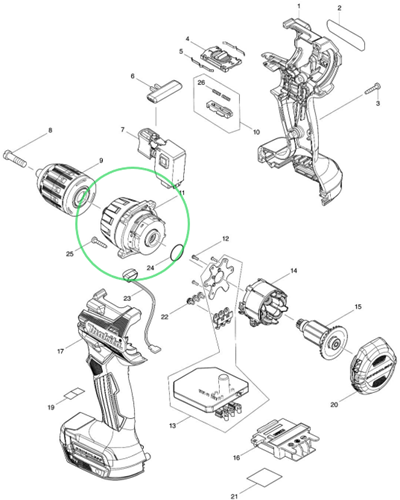 Makita accessoires makita tandwielset ddf487 a