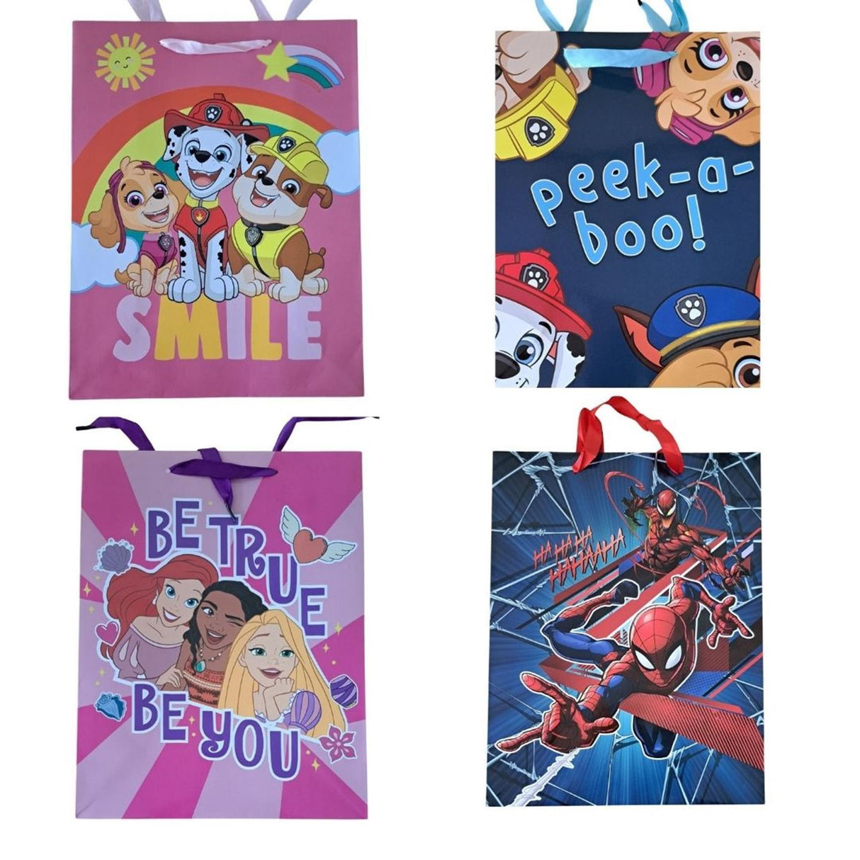 Geschenktas papier kinderen 34x26x12cm 4 assorti fsc