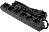 Enzo tcd ra 6-voudig 1,5m snoer zwart - 6672630