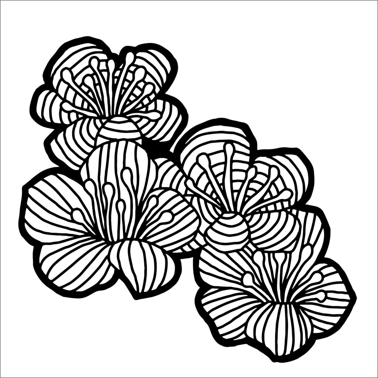 Die Werkstatt des Handwerkers • Schablone Weißdornblüten 30,5x30,5cm