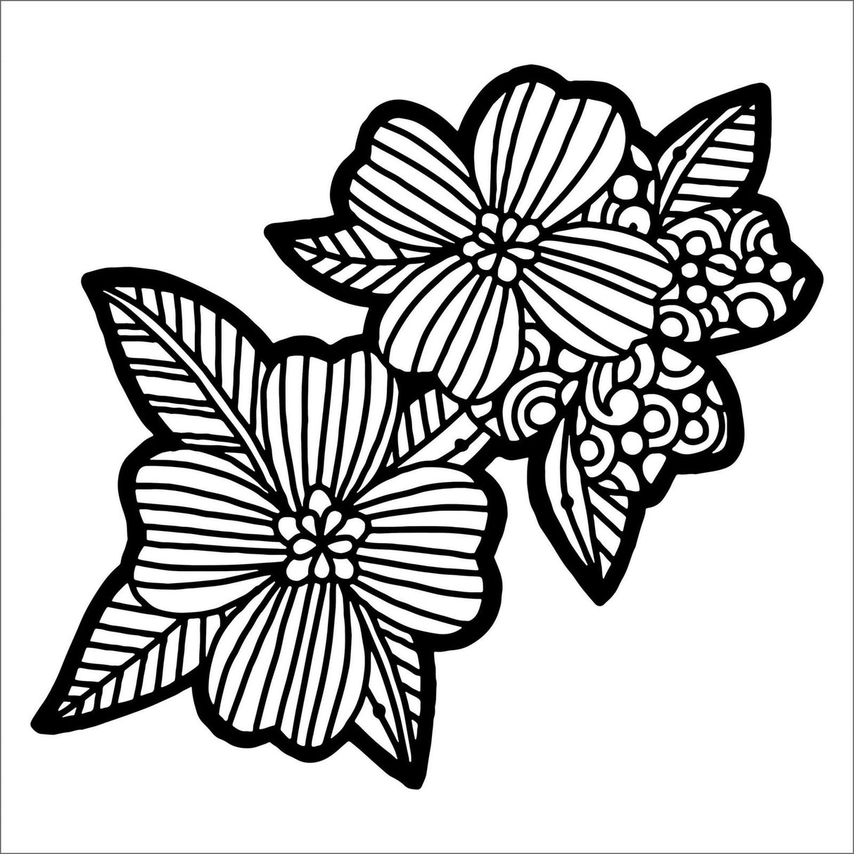 Die Werkstatt des Handwerkers • Schablonen-Hartriegelpaar 15,2x15,2cm