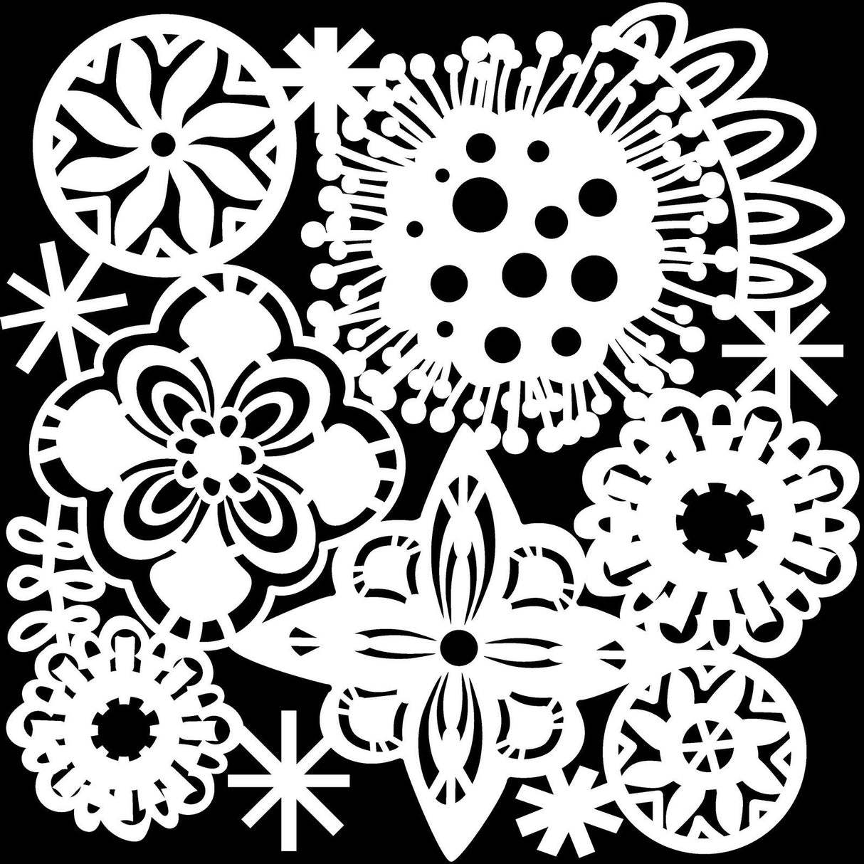 Die Werkstatt des Handwerkers • Schablone festliche Blumen 30,5 x 30,5 cm