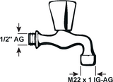 Cornat dubbeldienstkraan perl. 1 2 ch - tec300901