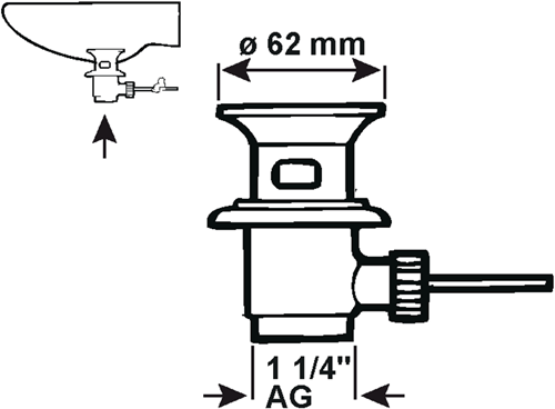 Cornat Ablaufstopfen Waschbecken + Stange 1 1 4 ch - tec317405