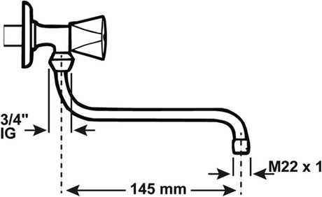 Cornat Wandarmatur mit schwenkbarem Auslauf S-Form 150 mm – tec351001