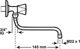 Cornat Wandarmatur mit schwenkbarem Auslauf S-Form 150 mm – tec351001