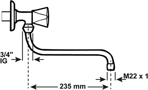 Cornat Wandarmatur mit schwenkbarem Auslauf S-Form 250 mm – tec3510021