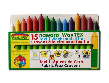 Ökonorm Wax Tex Nawaro, Textilwachsmalstifte - 15 Farben