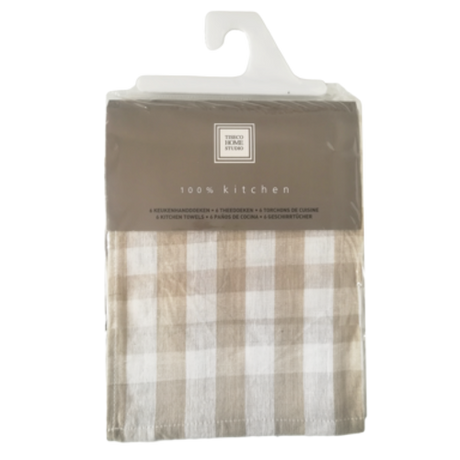 Tiseco keukenhanddoek sand 6 stuks