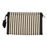 Traveller Spiegeltasche Streifen Schwarz Creme 16,5x11cm