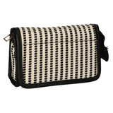 Traveller Spiegeltasche Streifen Schwarz Creme 16,5x11cm