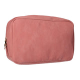 Reise-Kulturbeutel aus wasserfestem Rippenstoff in Rosa, 28 x 17 cm