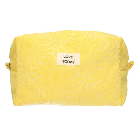 Traveller toilettas badstof sunny geel 21,5cm x 19cm