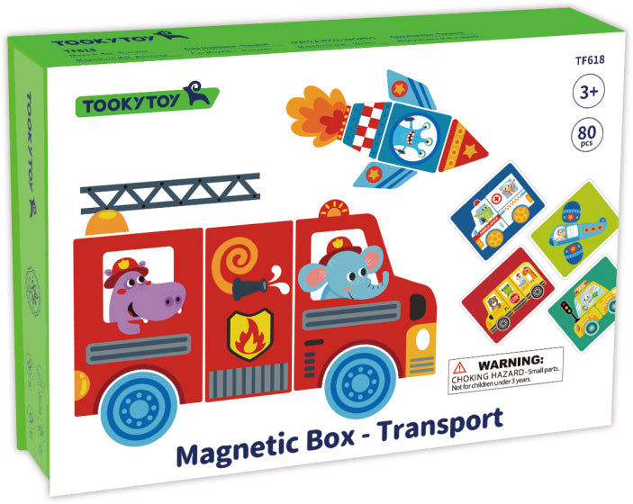 Toky Toy Pädagogische Holzmagnetplattentransport 80-Stück