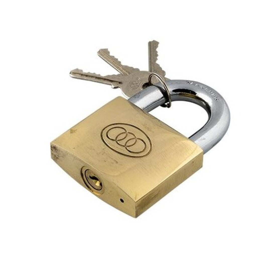 Tri -Circle Padlock 50mm -Messing, 3 Tasten, 50 -mm -Halterung, goldfarben