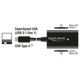 Delock USB 3.1 Gen 1 Kartenleser USB Typ-C Männliche 4 Slots