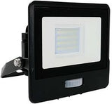 V-tac LED-Bauleuchte 20 W 3000 K schwarz mit Sensor + Kabeleinführung – 9335210