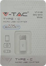 V-tac USB-C-auf-Micro-USB-Adapter weiß – 9520110