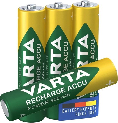 Varta wiederaufladbare Mini Penlite Batterie AAA 800 mAh Nimh 1,2 V 4 Teile auf der Karte