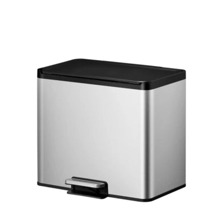 Eko - Essential 2 Recycler Treteimer 9+9+9 Liter - Edelstahl Polypropylen - mattierter Edelstahl - Abfalleimer