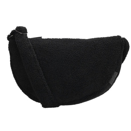 Beagles flauschige Teddy-Mondtasche Umhängetasche 34x21x8cm Lugo schwarz