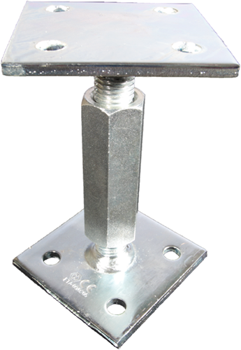 Waelbers Pfostenhalter höhenverstellbar 90x90, blau verzinkt (GV) - 1 Stück - 426531.99