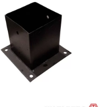 Waelbers paalhouder op plaat 151mm zwart - 1 stuk(s) - 42836357.99