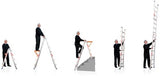 Waku professionele telescopische vouwladder 4x4 treden - 1413800101