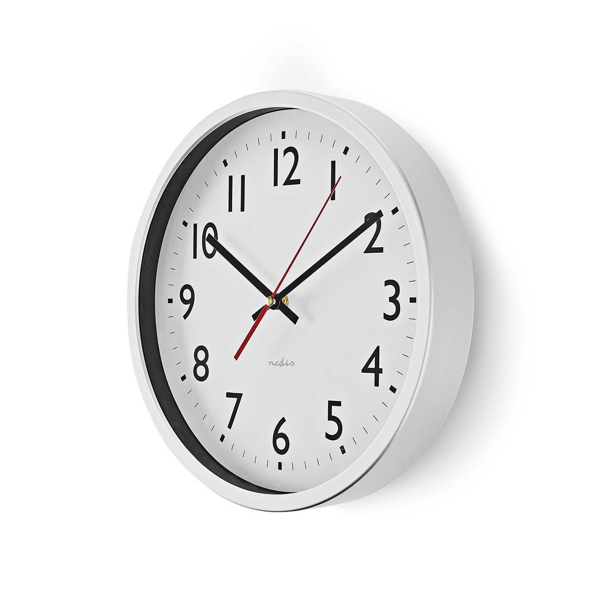 Nedis clwa110wt wanduhr 30 cm weiß